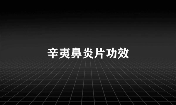 辛夷鼻炎片功效