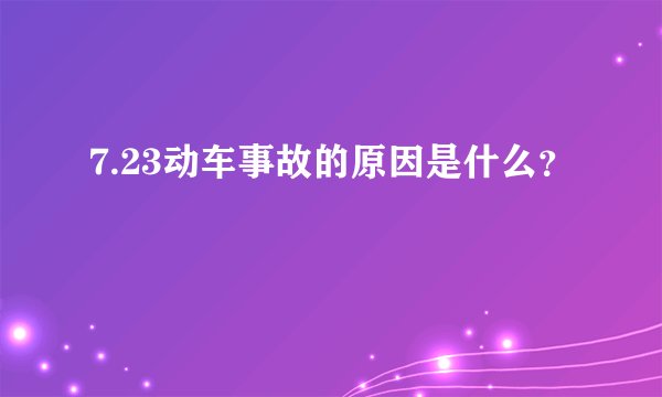 7.23动车事故的原因是什么？