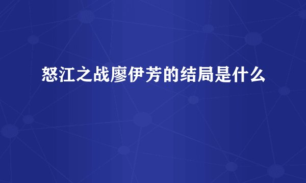 怒江之战廖伊芳的结局是什么