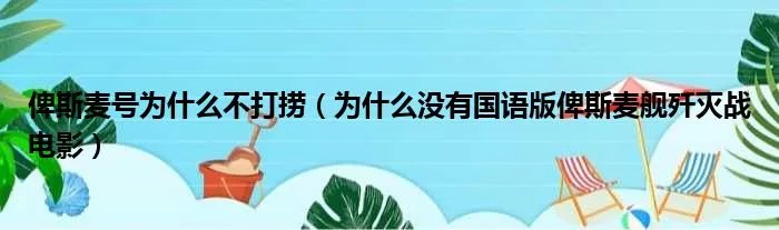 俾斯麦号为什么不打捞（为什么没有国语版俾斯麦舰歼灭战电影）