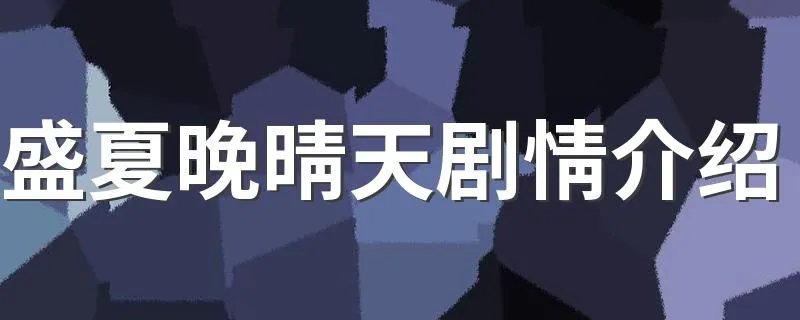 盛夏晚晴天剧情介绍 讲述的内容是什么