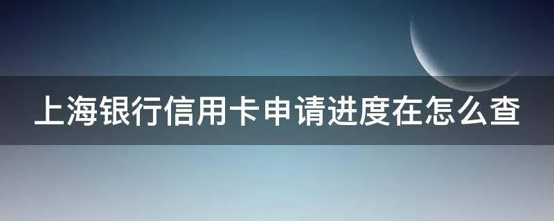 上海银行信用卡申请进度在怎么查