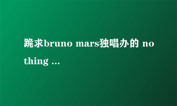 跪求bruno mars独唱办的 nothing on you的歌词
