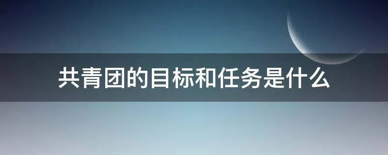共青团的目标和任务是什么