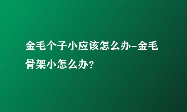 金毛个子小应该怎么办-金毛骨架小怎么办？