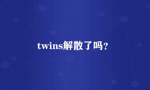 twins解散了吗？