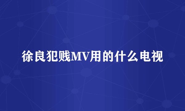 徐良犯贱MV用的什么电视