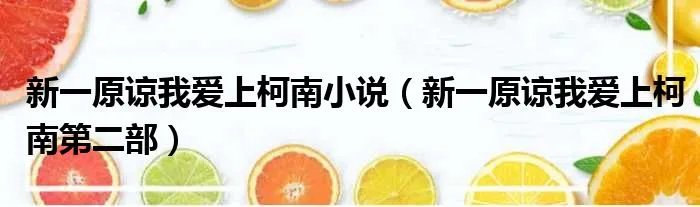 新一原谅我爱上柯南小说（新一原谅我爱上柯南第二部）