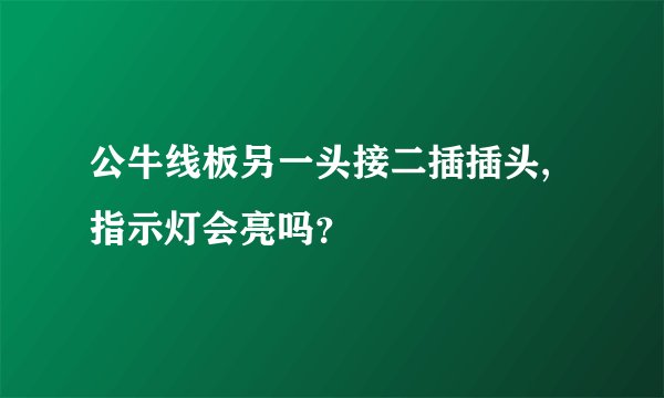 公牛线板另一头接二插插头,指示灯会亮吗？