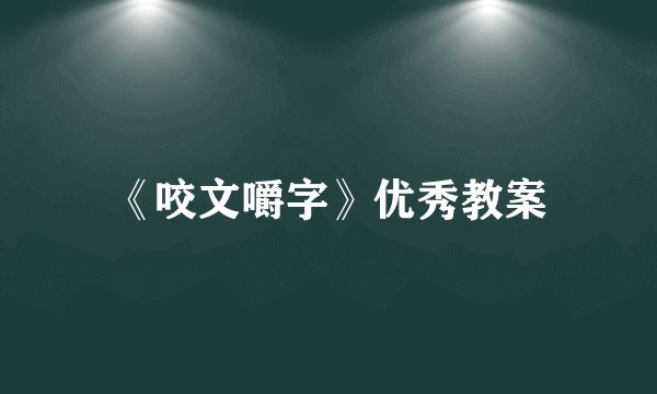《咬文嚼字》优秀教案