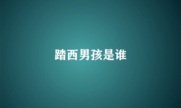 踏西男孩是谁