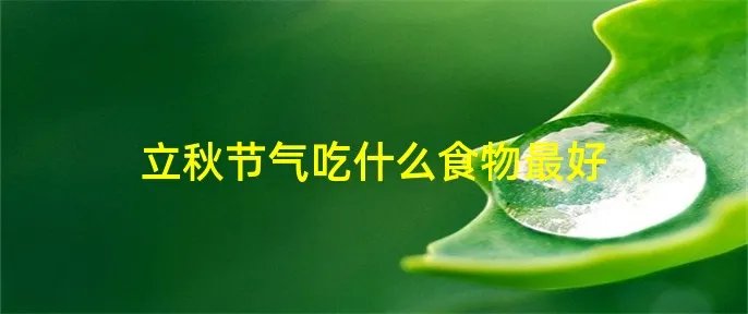 立秋节气吃什么食物最好