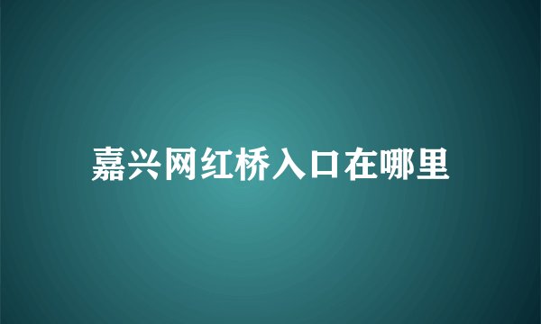 嘉兴网红桥入口在哪里
