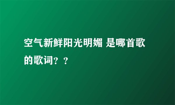 空气新鲜阳光明媚 是哪首歌的歌词？？