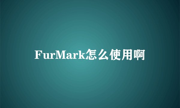 FurMark怎么使用啊