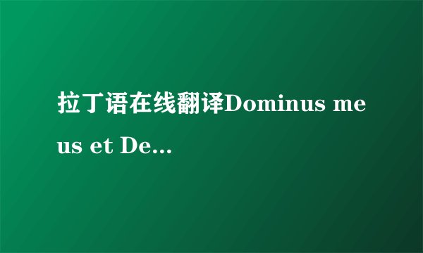 拉丁语在线翻译Dominus meus et Deus meus!