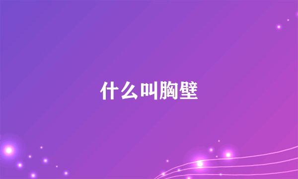 什么叫胸壁