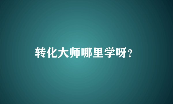 转化大师哪里学呀？