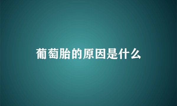葡萄胎的原因是什么