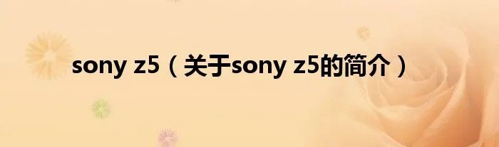 sony z5（关于sony z5的简介）