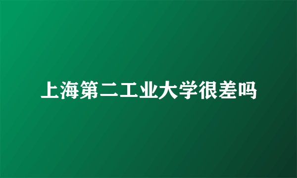 上海第二工业大学很差吗