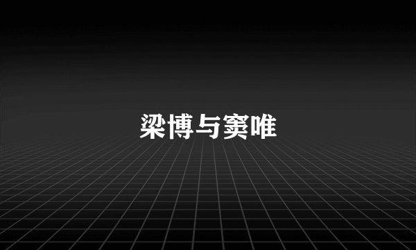 梁博与窦唯