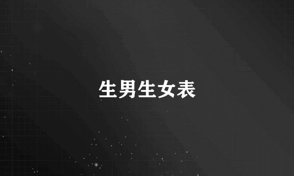 生男生女表