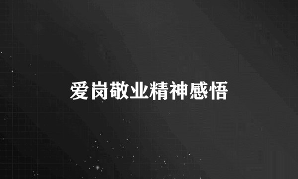 爱岗敬业精神感悟