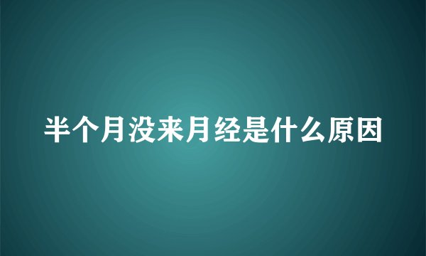 半个月没来月经是什么原因