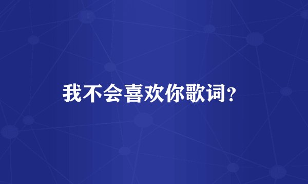 我不会喜欢你歌词?