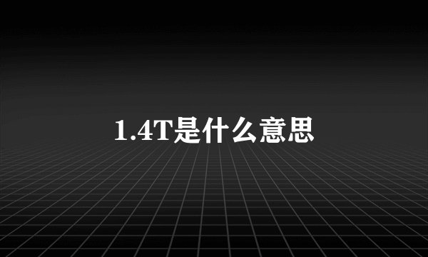 1.4T是什么意思