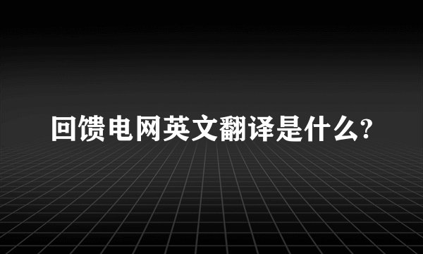 回馈电网英文翻译是什么?