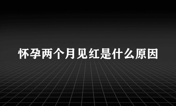 怀孕两个月见红是什么原因