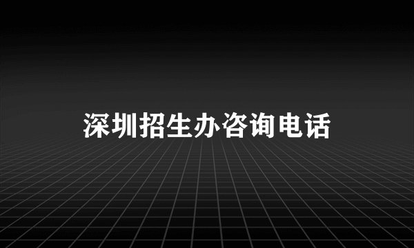 深圳招生办咨询电话