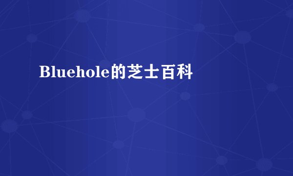 Bluehole的芝士百科