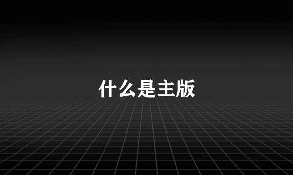 什么是主版