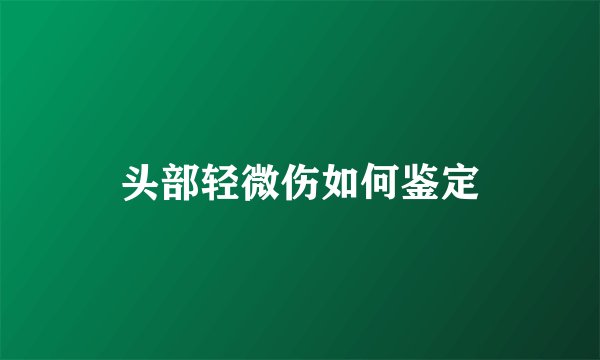 头部轻微伤如何鉴定