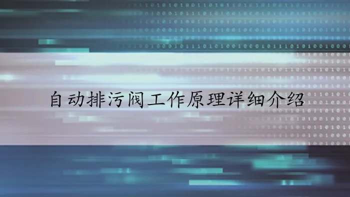 自动排污阀工作原理详细介绍