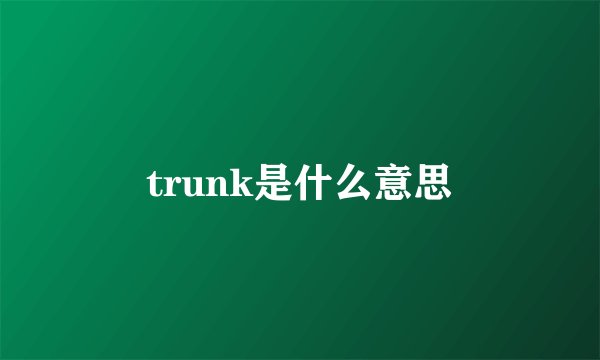 trunk是什么意思