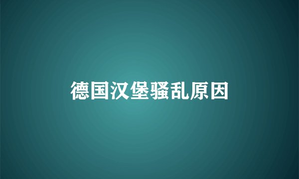 德国汉堡骚乱原因