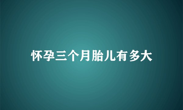 怀孕三个月胎儿有多大