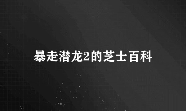 暴走潜龙2的芝士百科