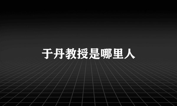 于丹教授是哪里人