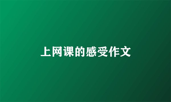 上网课的感受作文