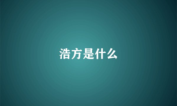 浩方是什么