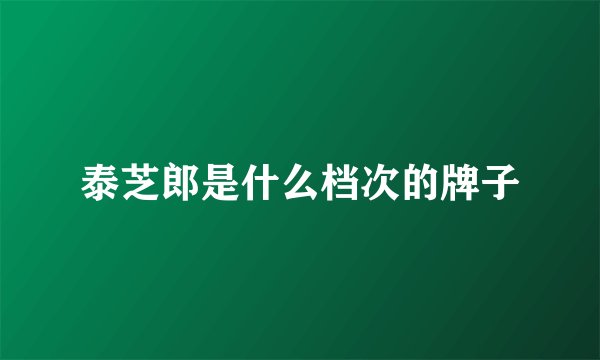 泰芝郎是什么档次的牌子