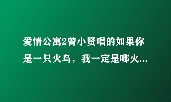爱情公寓2曾小贤唱的如果你是一只火鸟，我一定是哪火苗……那歌叫什么？