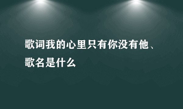 歌词我的心里只有你没有他、歌名是什么