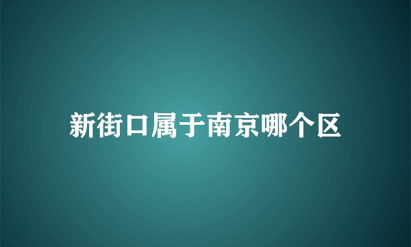 新街口属于南京哪个区