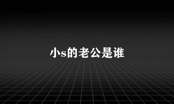 小s的老公是谁